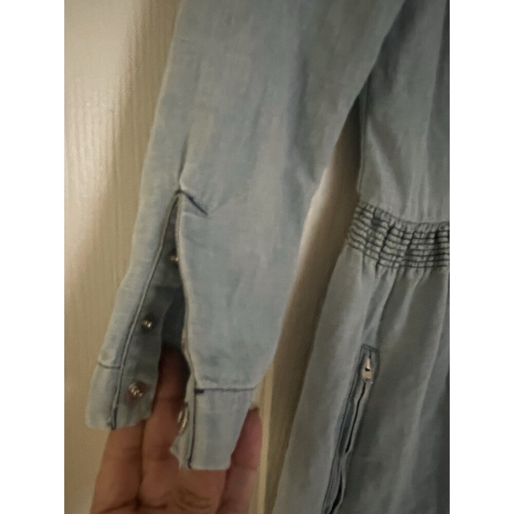 Isabel Marant Etoile Denim Mini Dress 38 M Coquette Utility Indie Cotton Linen - Picture 3 of 6